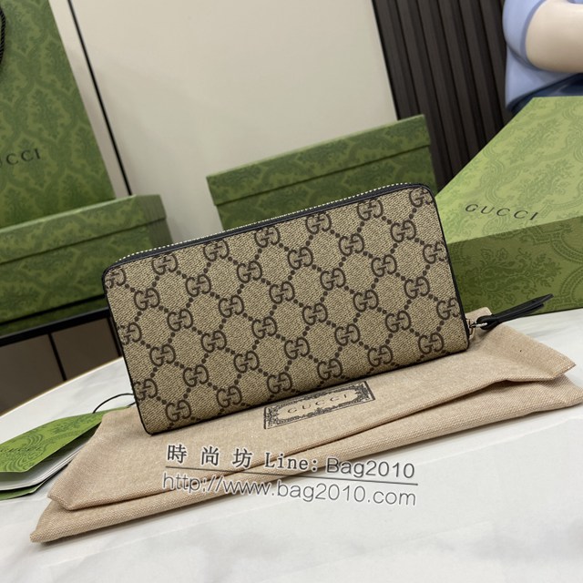 Gucci專櫃古馳最新款飾GG珊瑚蛇細節拉鏈錢包男士長夾錢包 jh2253型號：451273